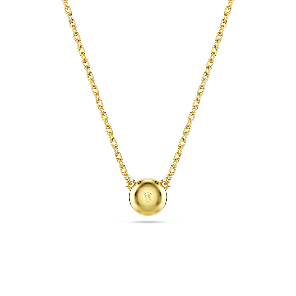 Swarovski Imber pendant, Round cut, White, Gold-tone plated